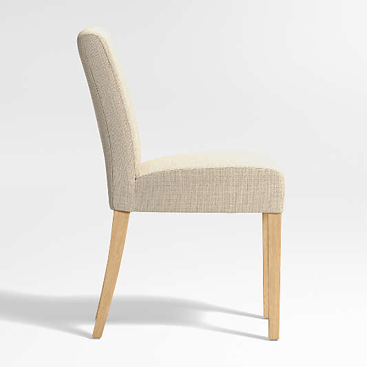 Lowe Taupe Upholstered Dining Chair with Natural Wood Legs