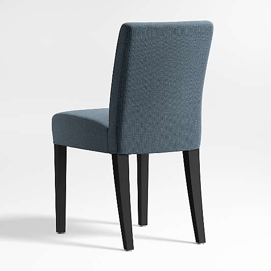 Lowe Navy Upholstered Dining Chair with Ebony Wood Legs