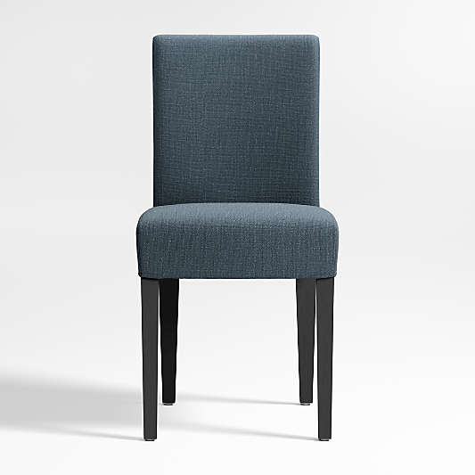 Lowe Navy Upholstered Dining Chair with Ebony Wood Legs