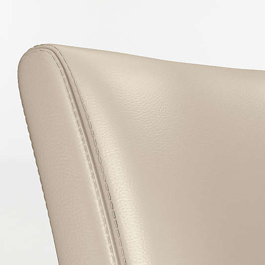 Lowe Bone Leather Dining Chair with Ebony Wood Legs