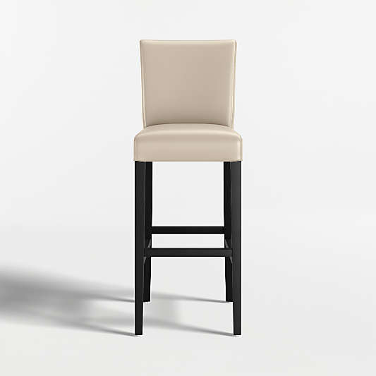 Lowe Bone Leather Bar Stool with Ebony Wood Legs