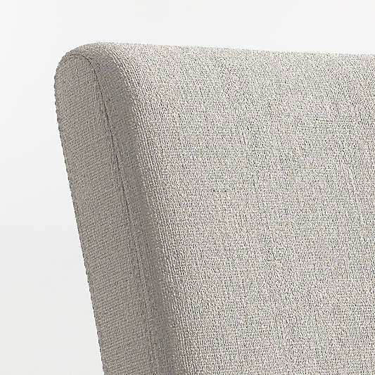 Lowe Pewter Grey Upholstered Stools with Ebony Wood Legs