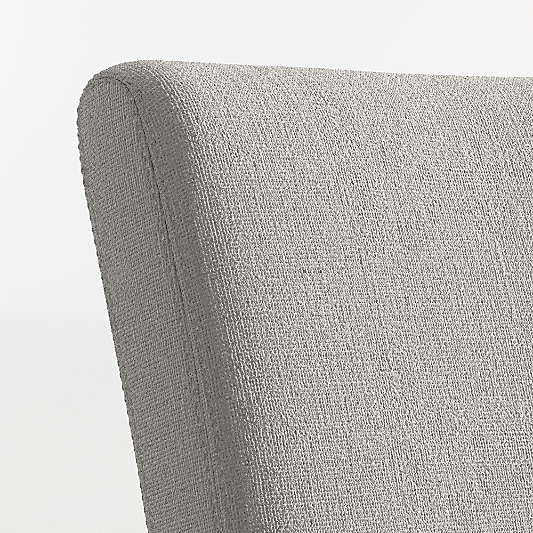 Lowe Pewter Grey Upholstered Counter Stool with Ebony Wood Legs