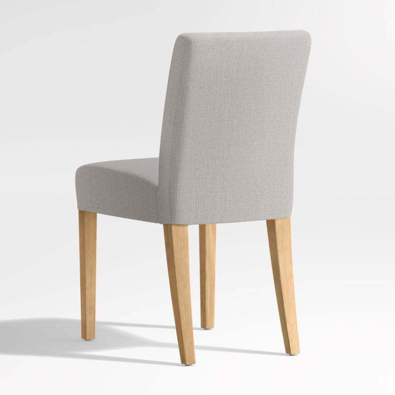 Lowe Pewter Grey Upholstered Dining Chair with Natural Wood Legs - image 6 of 7