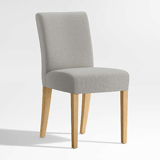 Lowe Pewter Grey Upholstered Dining Chair with Natural Wood Legs