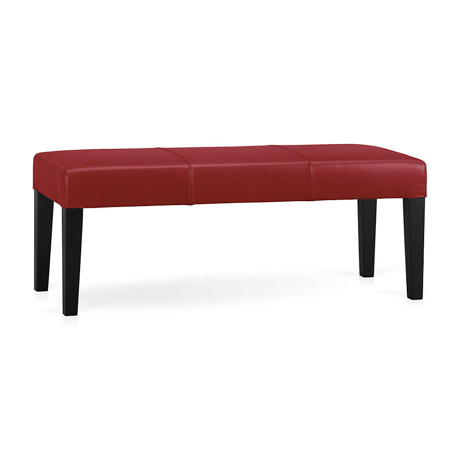 Lowe Red Leather Backless Bench, Red Leather Bench