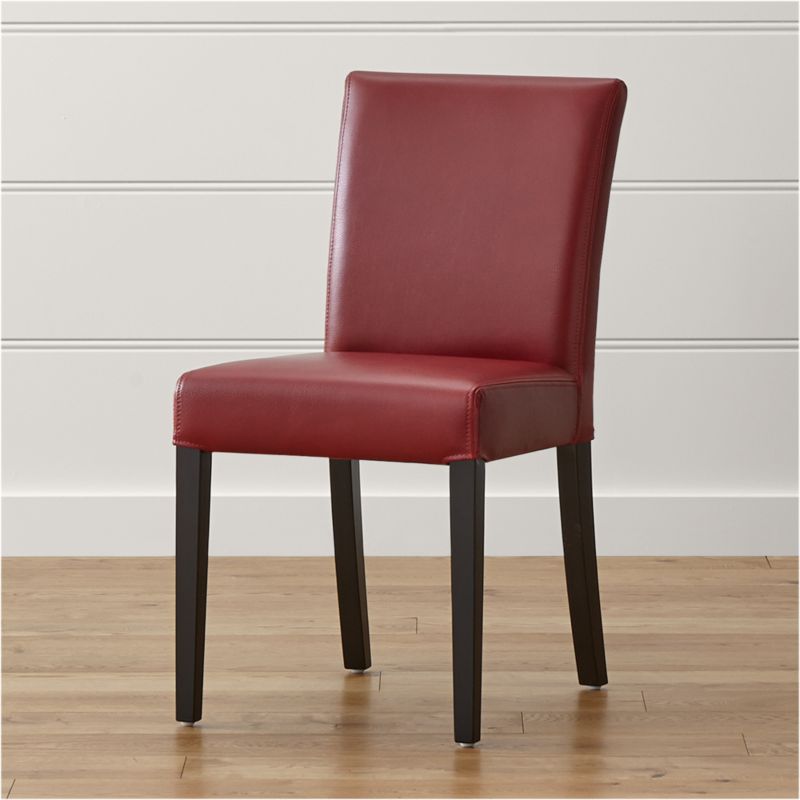 Lowe Red Leather Dining Chair + Reviews | Crate & Barrel