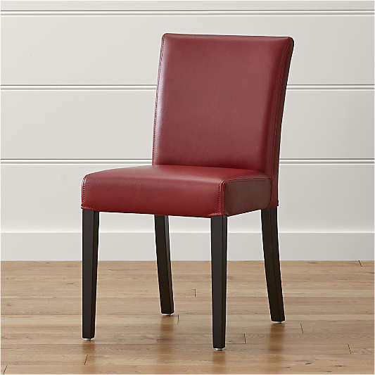 Lowe Red Leather Dining Chair