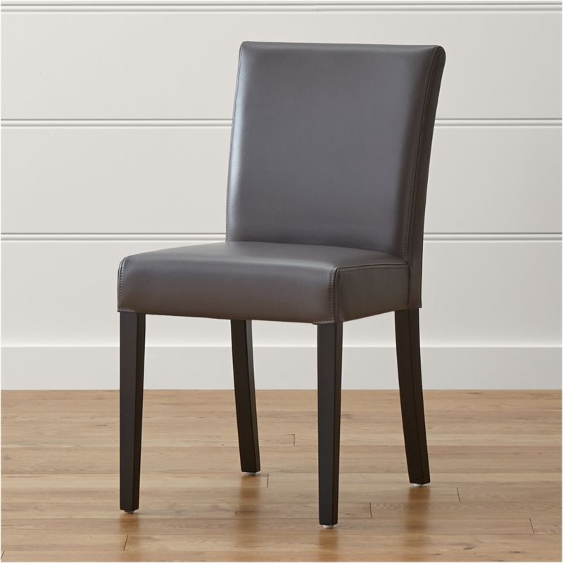 Lowe Smoke Leather Dining Chair, Crate Barrel Dining Room Chairs