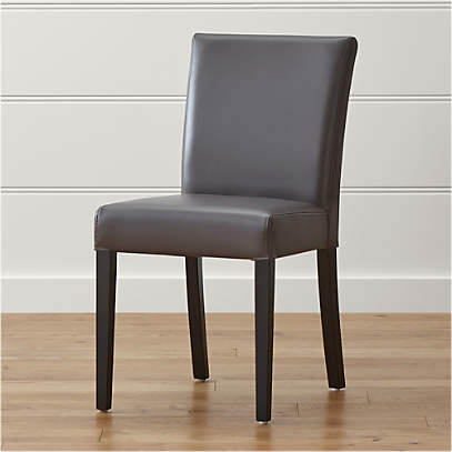 Lowe Smoke Leather Dining Chair Crate, Crate And Barrel Leather Dining Room Chairs