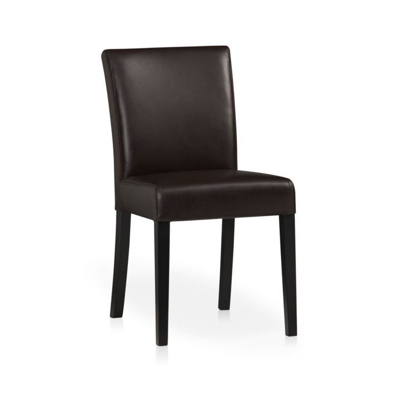 Lowe Chocolate Leather Dining Chair + Reviews | Crate & Barrel