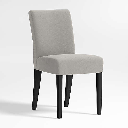 Lowe Pewter Grey Upholstered Dining Chair with Ebony Wood Legs