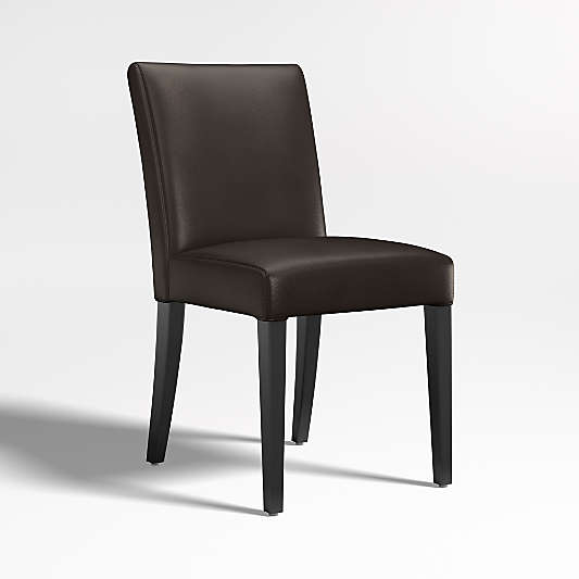 Lowe Chocolate Leather Dining Chair with Ebony Wood Legs