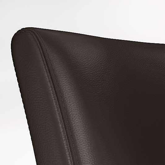 Lowe Chocolate Leather Dining Chair with Natural Wood Legs