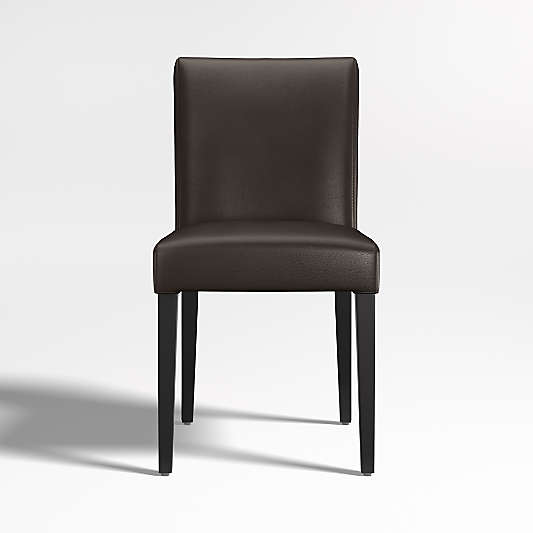 Lowe Chocolate Leather Dining Chair with Ebony Wood Legs, Set of 4