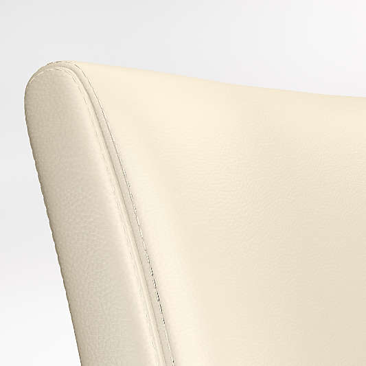 Lowe Ivory Leather Dining Chair with Ebony Wood Legs