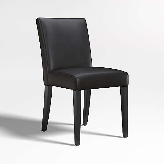Lowe Onyx Leather Dining Chair with Ebony Wood Legs