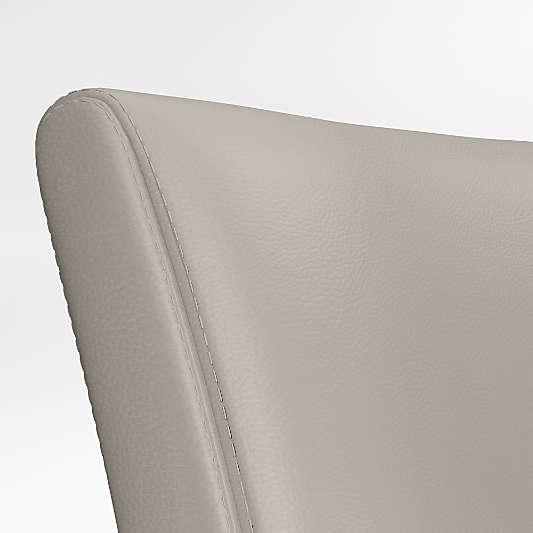 Lowe Pewter Grey Leather Dining Chair with Ebony Wood Legs