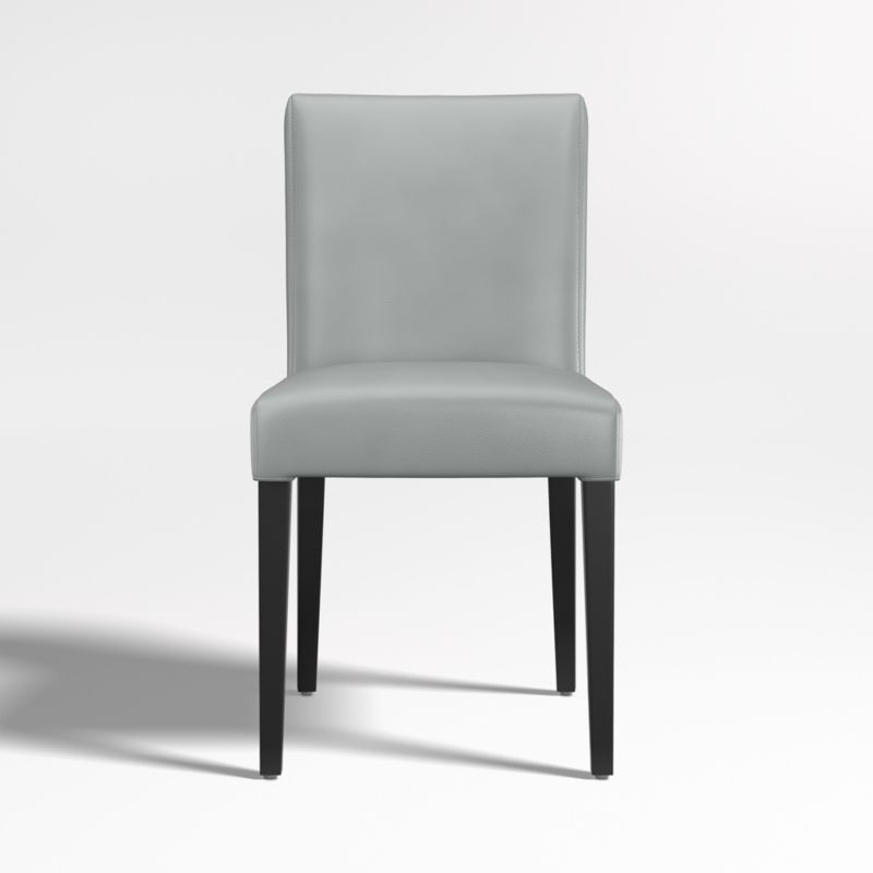 Lowe Pewter Grey Leather Dining Chair with Ebony Wood Legs - image 0 of 12