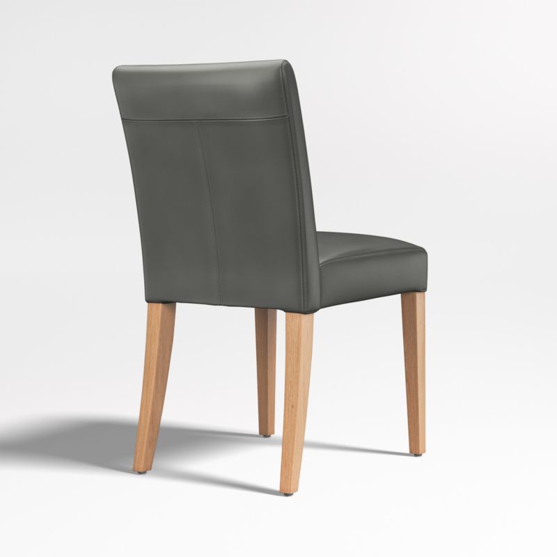 Lowe Smoke Grey Leather Dining Chair with Natural Wood Legs - image 5 of 6