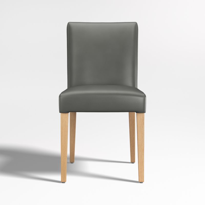 Lowe Smoke Grey Leather Dining Chair with Natural Wood Legs - image 0 of 6