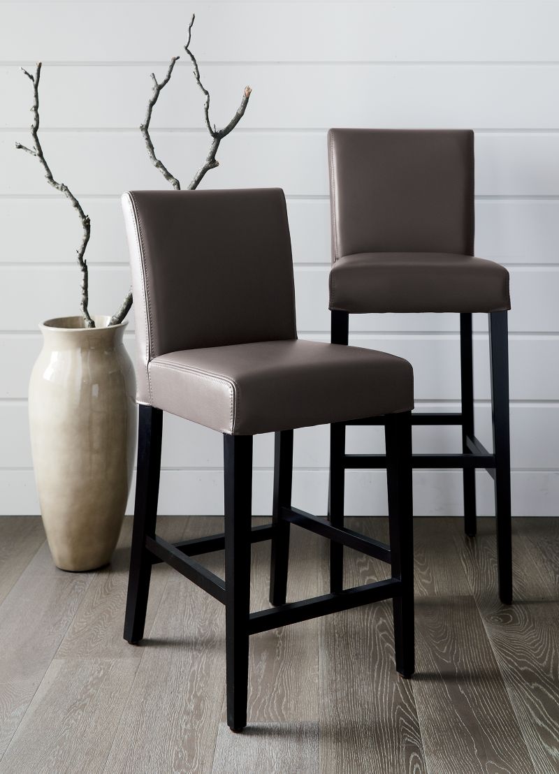 Lowe Smoke Leather Counter Stool