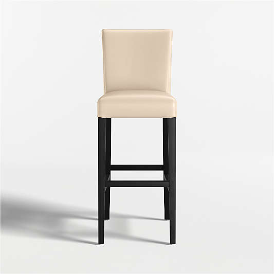 Lowe Tan Leather Bar Stool with Ebony Wood Legs
