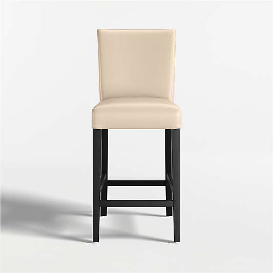 Lowe Tan Leather Counter Stool with Ebony Wood Legs