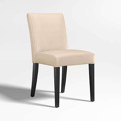 Lowe Tan Leather Dining Chair with Ebony Wood Legs
