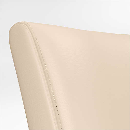 Lowe Tan Leather Counter Stool with Natural Wood Legs