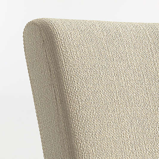 Lowe Taupe Upholstered Stools with Natural Wood Legs