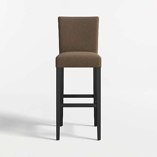 Lowe Truffle Upholstered Bar Stool with Ebony Wood Legs
