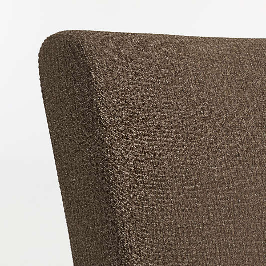 Lowe Truffle Upholstered Stools with Natural Wood Legs