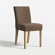 Lowe Ivory Leather Dining Chair with Natural Wood Legs