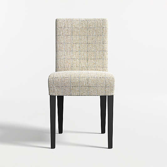 Lowe Topaz Check Upholstered Dining Chair with Ebony Wood Legs