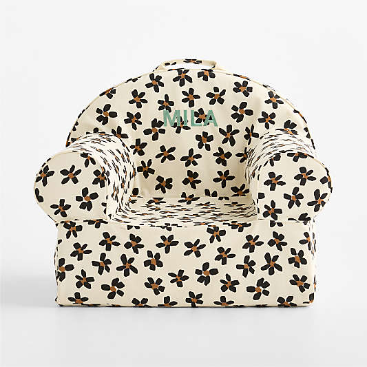 Large Cheetah Floral Organic Cotton Kids Lounge Nod Chair