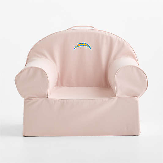 NFL Los Angeles Chargers Large Soft Pink Organic Cotton Kids Lounge Nod Chair