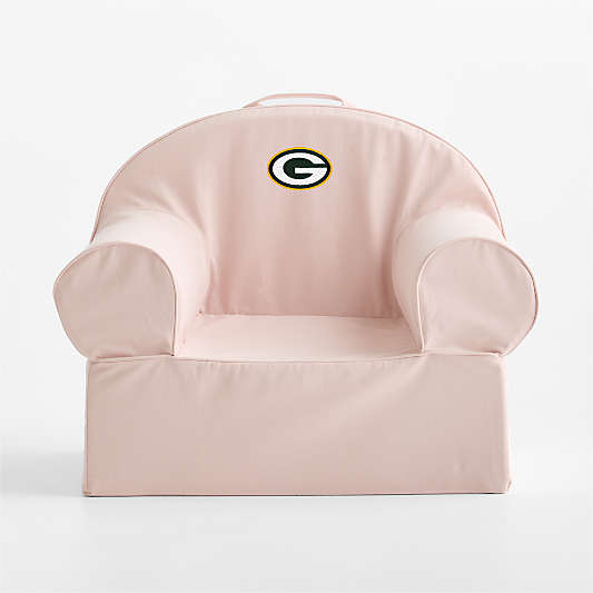 NFL Green Bay Packers Large Soft Pink Organic Cotton Kids Lounge Nod Chair