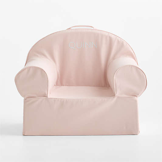Large Soft Pink Organic Cotton Kids Lounge Nod Chair