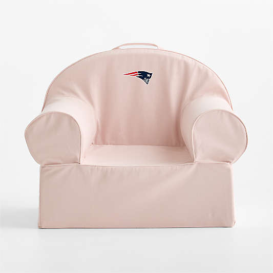 NFL New England Patriots Large Soft Pink Organic Cotton Kids Lounge Nod Chair