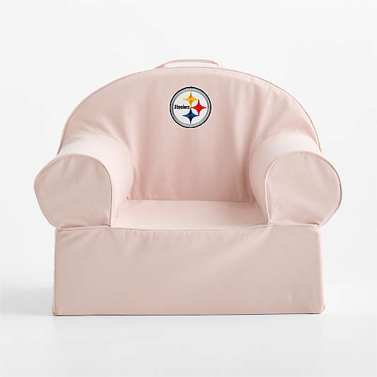 NFL Pittsburgh Steelers Large Soft Pink Organic Cotton Kids Lounge Nod Chair