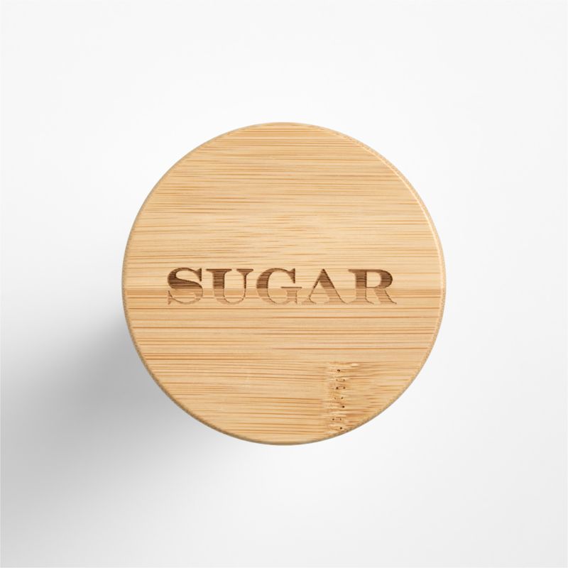 Crate & Barrel Large Round Glass Canister with Bamboo Lid - image 3 of 9