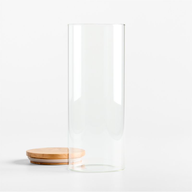 Large Round Glass Canister with Olivewood Lid - image 2 of 6