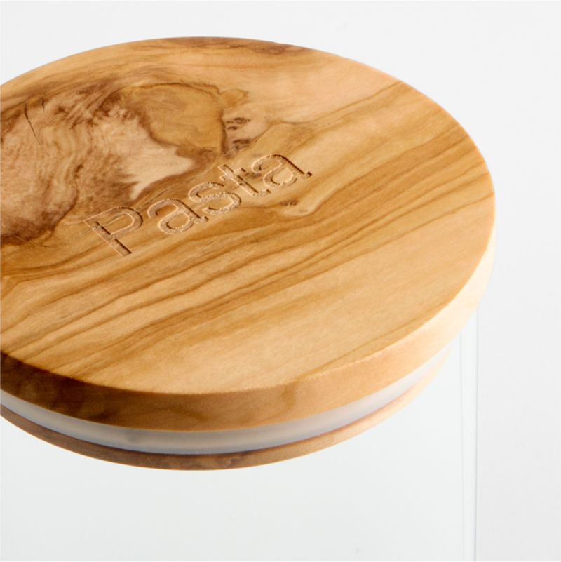 Large Round Glass Canister with Olivewood Lid - image 3 of 6