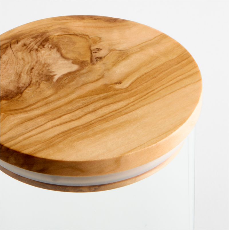 Large Round Glass Canister with Olivewood Lid - image 4 of 6