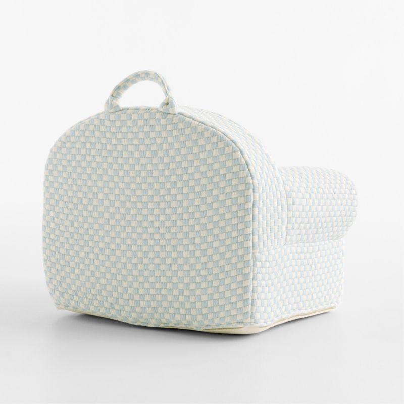 Large Sky Blue Checkered Matelass Kids Lounge Nod Chair Cover - image 2 of 5
