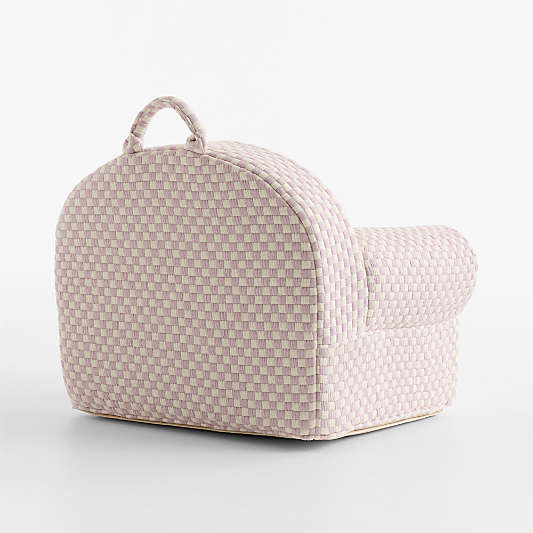 Large Sunset Purple Checkered Matelass Kids Lounge Nod Chair
