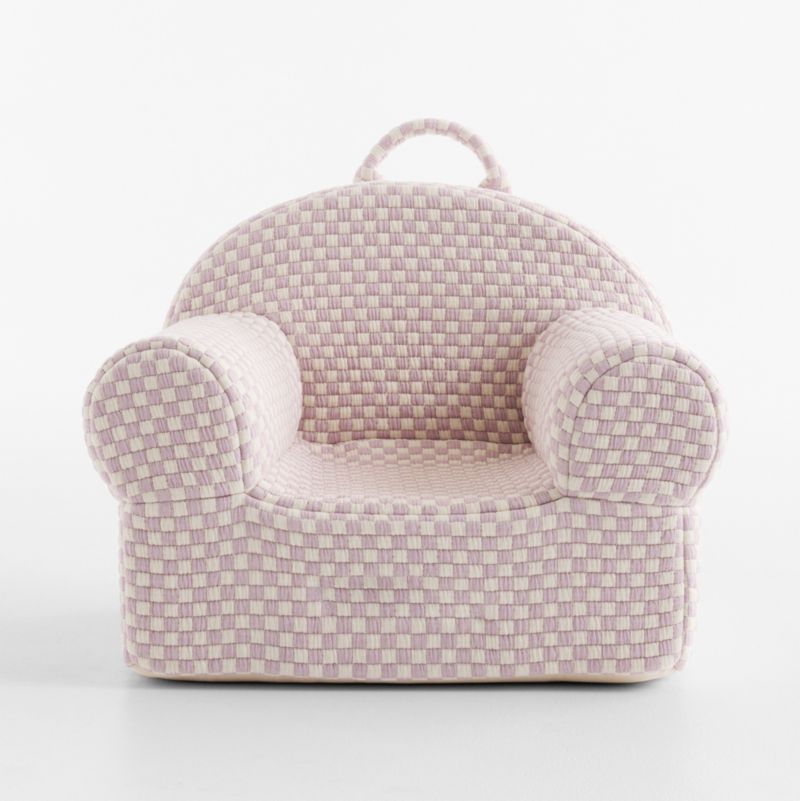 Large Sunset Purple Checkered Matelass Kids Lounge Nod Chair - image 1 of 5