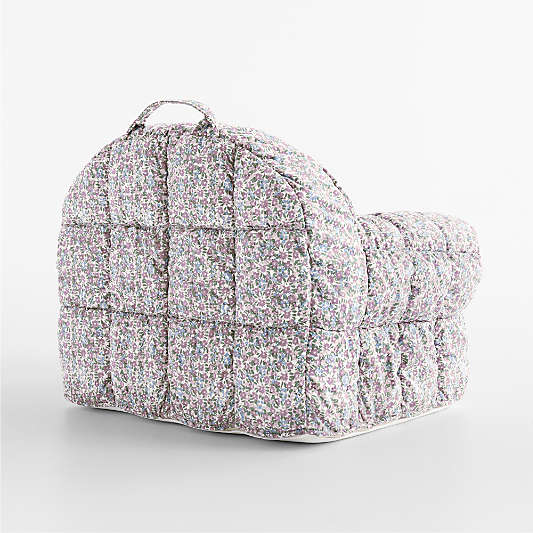 Large Sunset Purple Floral Puffy Cotton Kids Lounge Nod Chair