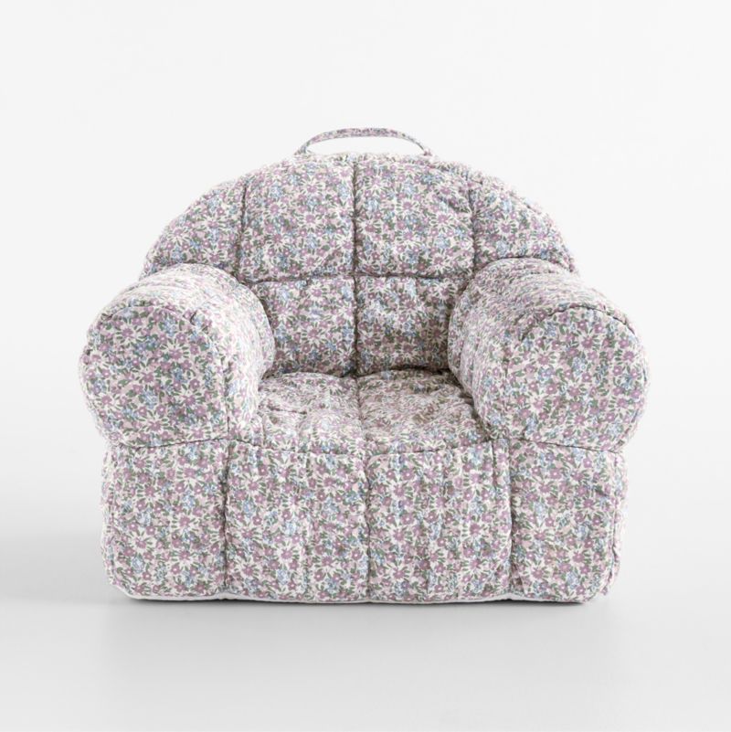 Large Sunset Purple Floral Puffy Cotton Kids Lounge Nod Chair - image 1 of 5